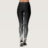 円の黒く及び白いリングとグラデーション レギンス (裏面)