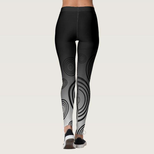 円の黒く及び白いリングとグラデーション レギンス (裏面)