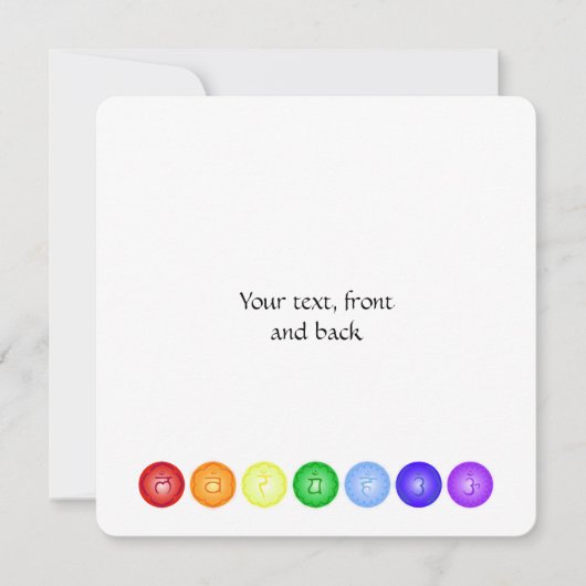 円の7つの主なチャクラ 招待状 (正面)