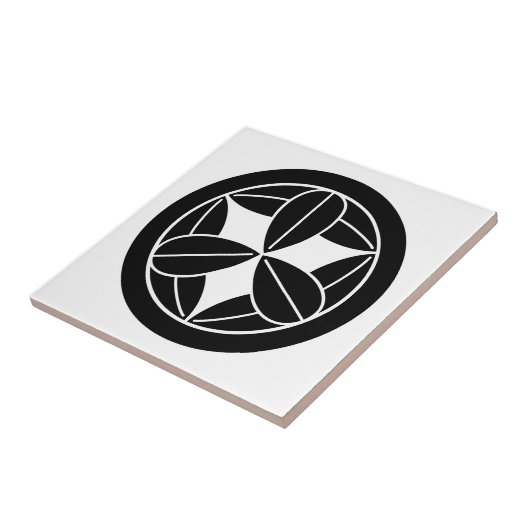 円の9つのタケ葉 タイル (側面)