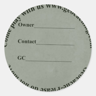 円のgeocacheのラベル ラウンドシール