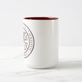 円のIchthys (深紅色) ツートーンマグカップ (中央)