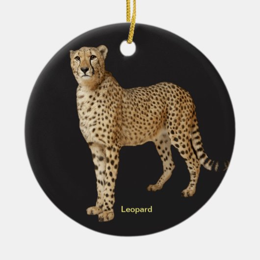 円のLeopardイメージオーナメント セラミックオーナメント (正面)