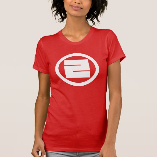 円のONEの四角形の漢字キャラクター Tシャツ (正面)