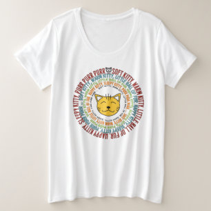 円のTシャツの非常にかわいらしく柔らかい子猫の歌 プラスサイズTシャツ