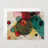 円はがき内のカンディンスキー抽象芸術サークル ポストカード (正面/裏面)