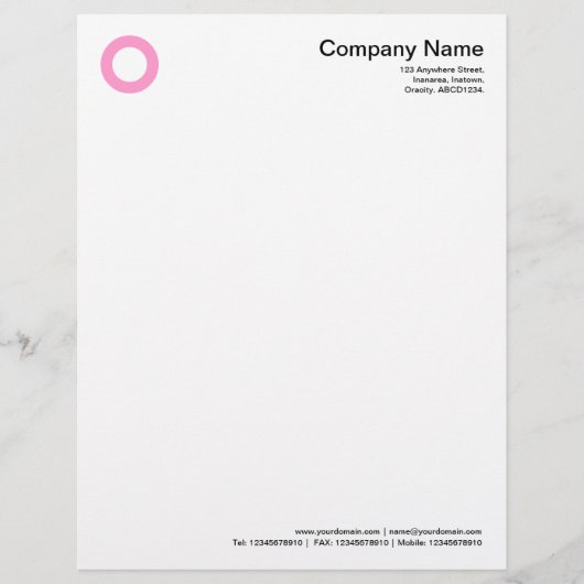 円はっきりした – ピンク レターヘッド (正面)