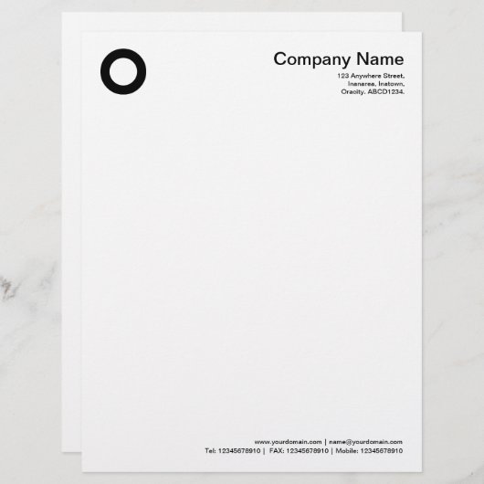 円はっきりした – 黒 レターヘッド (正面/裏面)