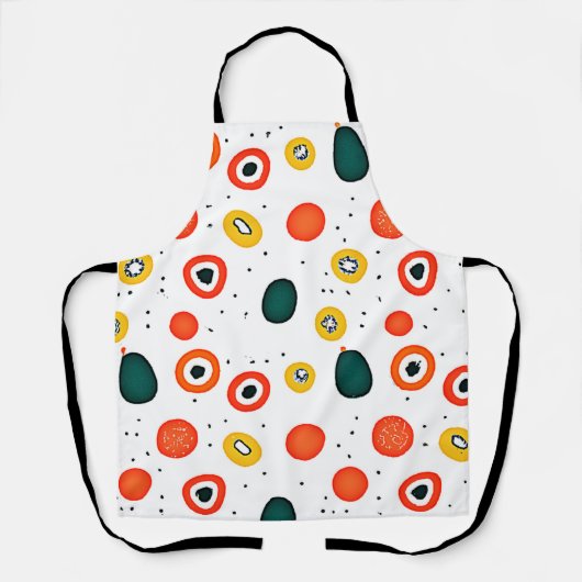 円よくはしゃぐ形(ドット) エプロン (正面)