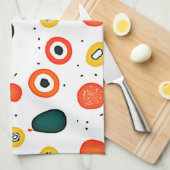 円よくはしゃぐ形(ドット) キッチンタオル (四つ折り)