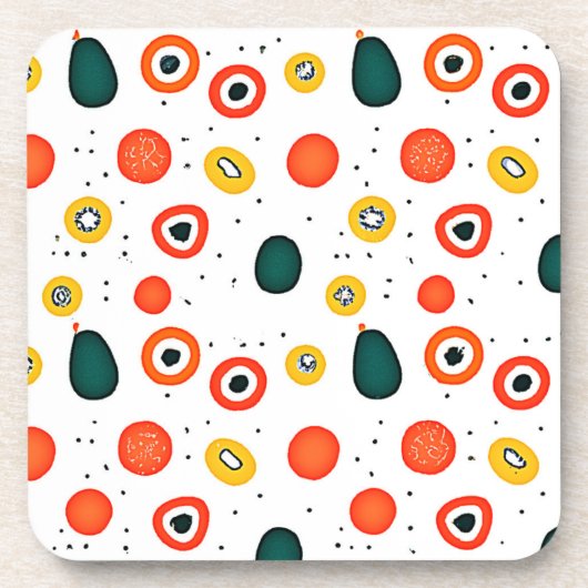 円よくはしゃぐ形(ドット) コースター (正面)