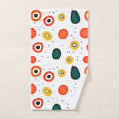 円よくはしゃぐ形（ドット） バスタオルセット (ハンドタオル)