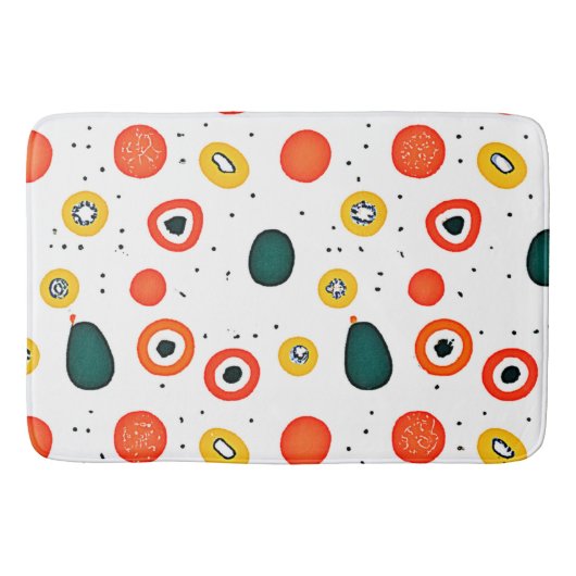 円よくはしゃぐ形(ドット) バスマット (正面)