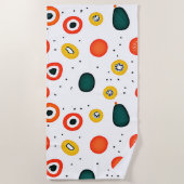 円よくはしゃぐ形（ドット） ビーチタオル (正面)