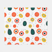 円よくはしゃぐ形（ドット） フリースブランケット (正面(横))