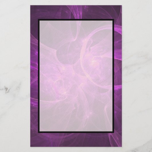 円を使用したピンクと紫の抽象芸術フラクタル 便箋 (正面)