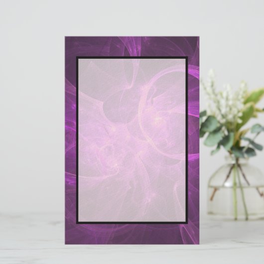円を使用したピンクと紫の抽象芸術フラクタル 便箋 (スタンド正面)