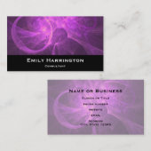 円を使用したピンクと紫の抽象芸術フラクタル 名刺 (正面/裏面)