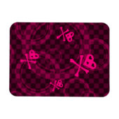 円を使用したピンクのEmoパターン マグネット (横)