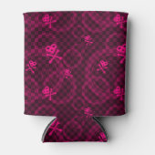 円を使用したピンクのEmoパターン 缶クーラー (正面)