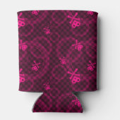 円を使用したピンクのEmoパターン 缶クーラー (裏面)