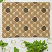 円を使用した幾何学的な茶色のパターン キッチンタオル (折り畳み)