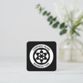 円を切り抜き – 黒 スクエア名刺 (スタンド正面)