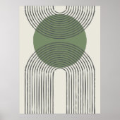 円を持つミニマル世紀中頃のアーチ ポスター (正面)