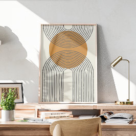 円を持つミニマル世紀中頃のアーチ ポスター