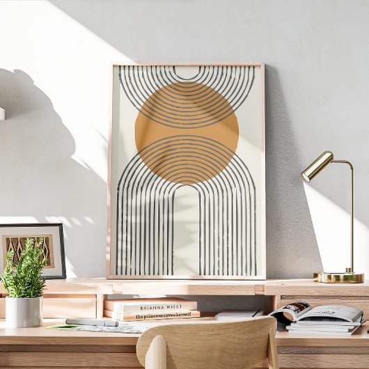 円を持つミニマル世紀中頃のアーチ ポスター