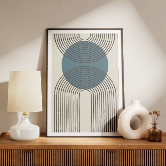 円を持つミニマル世紀中頃のアーチ ポスター