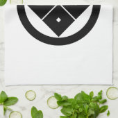 円を描いた四方眼の傾斜 キッチンタオル (折り畳み)