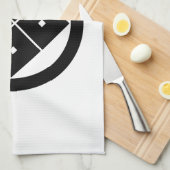 円を描いた四方眼の傾斜 キッチンタオル (四つ折り)