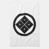 円を描いた四方眼の傾斜 キッチンタオル (縦)