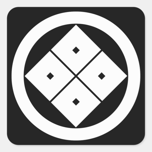 円を描いた四方眼の傾斜 スクエアシール (正面)