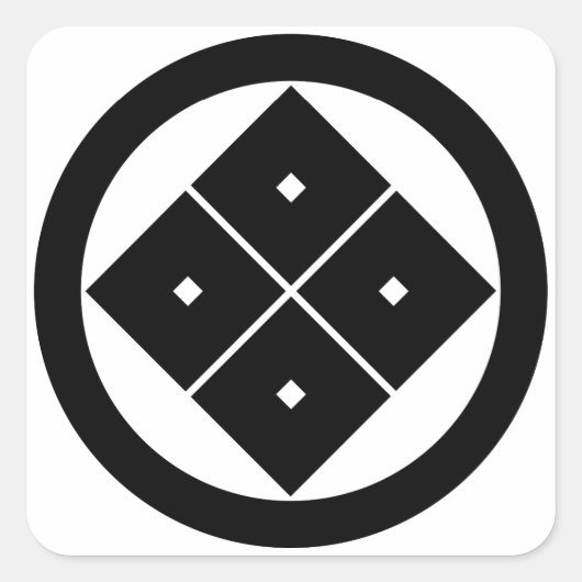円を描いた四方眼の傾斜 スクエアシール (正面)