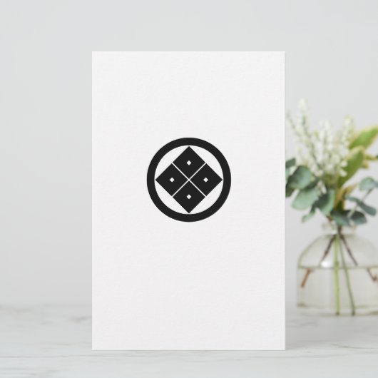 円を描いた四方眼の傾斜 便箋 (スタンド正面)