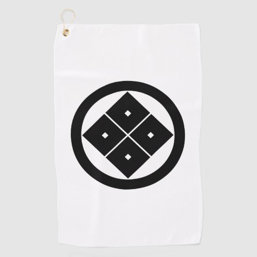 円を描いた四方眼 ゴルフタオル (正面)