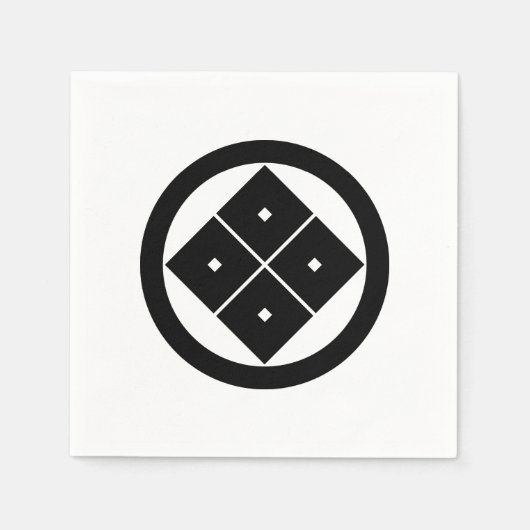 円を描いた四方眼 スタンダードカクテルナプキン (正面)