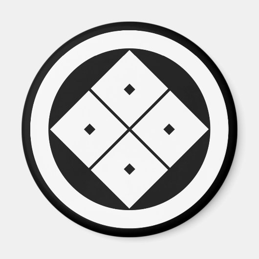 円を描いた四方眼 マグネット (正面)