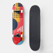 円を描いた明るい色の背景 スケートボード (正面)