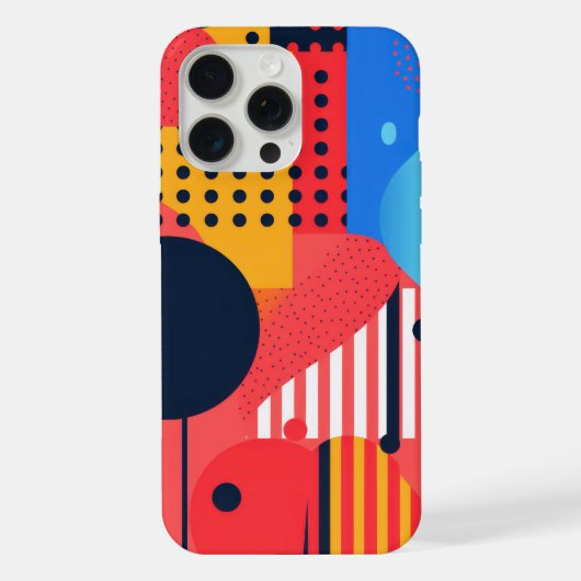円を描いた明るい色の背景 iPhoneケース (裏面)