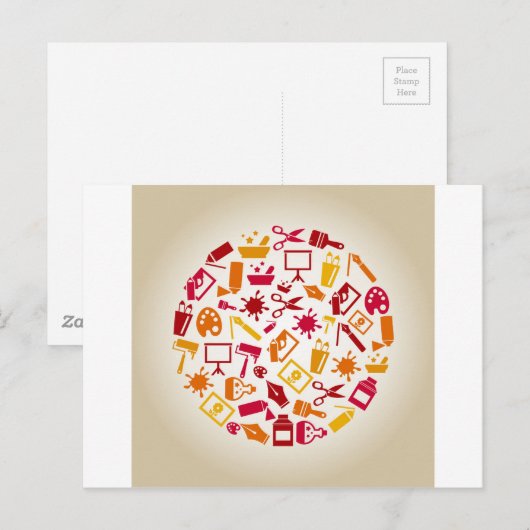 円を描く ポストカード (正面/裏面)