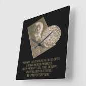 円を芸術的切り抜き スクエア壁時計 (傾斜)