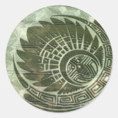 円を芸術的切り抜き ラウンドシール (正面)