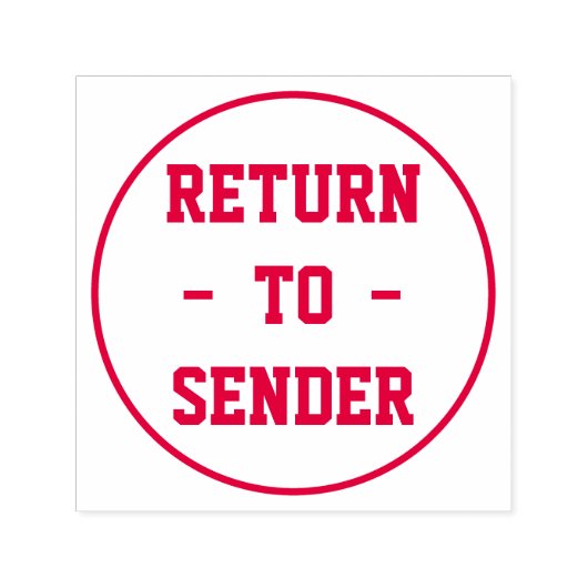 円アウトライン内の「送信者に戻る」 セルフインキングスタンプ (デザイン)