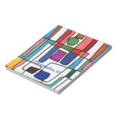 円アクセントカッコいい付き熱ストライプ角および長方形の文字 ノートパッド (回転)