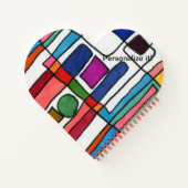 円アクセントカッコいい付き熱ストライプ角および長方形の文字 ノートブック (裏面)