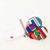 円アクセントカッコいい付き熱ストライプ角および長方形の文字 ノートブック (内部)