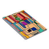 円アクセントカッコいい付き熱ストライプ角および長方形の文字 ノートブック (右側)